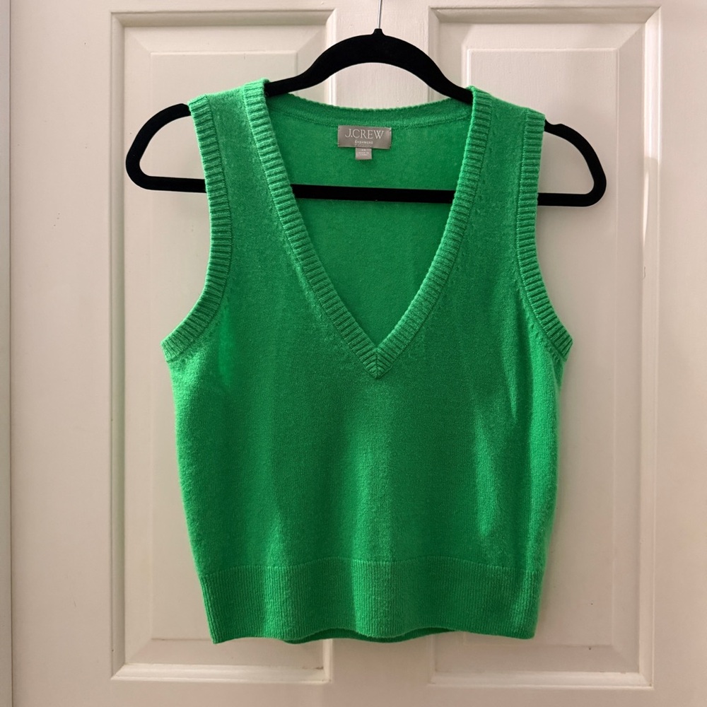 J. Crew Vibrant Green Cashmere Sweater